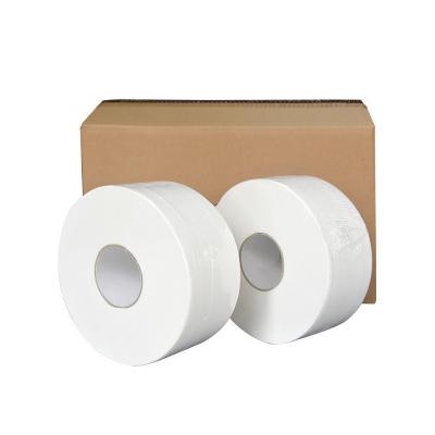 China Absorbent non-perforated jumbo roll unscented 2 ply white toilet paper for convenient businesses for sale