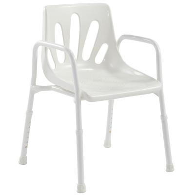 China Aluminum Alloy + PE Seat Bathroom Used Wall Mounted With Armrest Shower Chair For Senior for sale