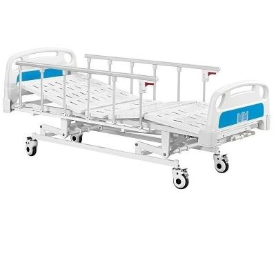 China Metal 3 Cranks Adjustable Multifunctional Medical Hospital Bed for sale