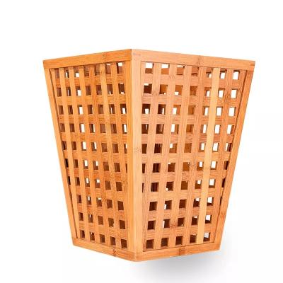 China BAMBKIN Sustainable Household Eco - Friendly Trash Can Bamboo Waste Basket for sale