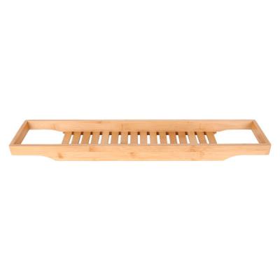 China BAMBKIN Bathtub Caddy Sustainable Shower Tub Caddy Tray Bamboo Deck For Bathroom Caddy for sale