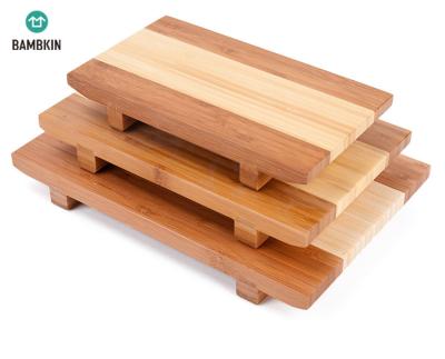 China Sustainable BAMBKIN Japanese Sushi Rack Bamboo Sushi Dish For Hotel And Home for sale