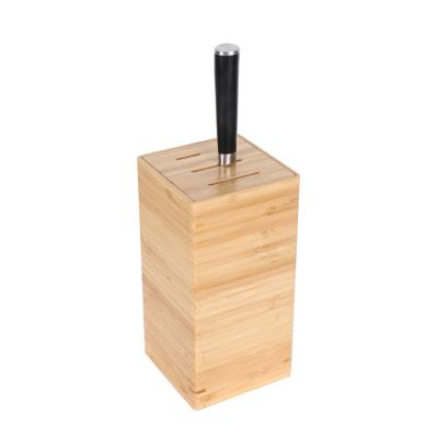 China BAMBKIN Kitchen Knife Set Viable Universal Custom Knife Block Organizer Bamboo Knife Storage Block for sale