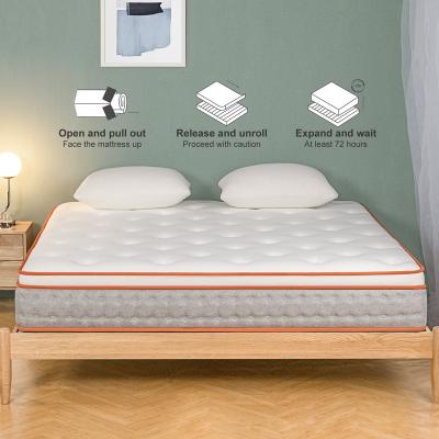 China Wholesale Foldable Memory Foam Upper High Resilience Pocket Spring Queen Euro Mattress Roll Mattress Box Packing for sale