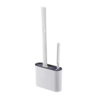 China Modern use a double headed silicone toilet brush to clean small crevices for sale