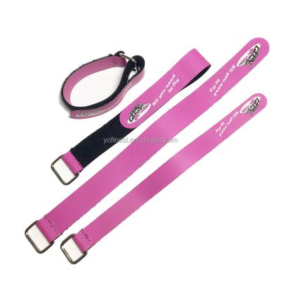 China Small Sustainable MOQ Custom Logo Printed Hook And Loop Anti Slip Cable Ties With Loop for sale