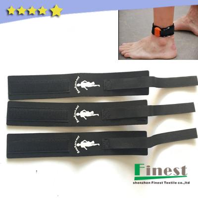 China Neoprene+hook and black adjustable timing chip buckle triathlon accessory straps, ankle strap for timing chip for sale