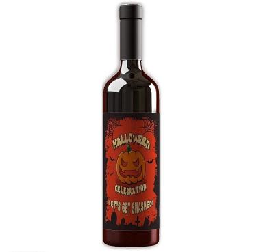 China Plastic Pumpkin Party Event Dinner Wine Bottle Decoration Hot Sale Halloween Decorations Custom Label for sale