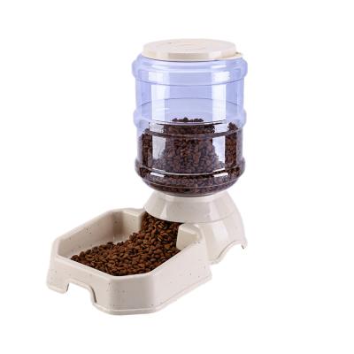 China 3.8L Automatic Automatic Plastic Pet Water Dispenser With Pet Food Bowl for sale