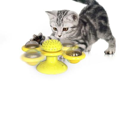 China 2020 New High Quality Viable Design Cat Toy Fish Interactive Windmill Toy Cat Toy for sale