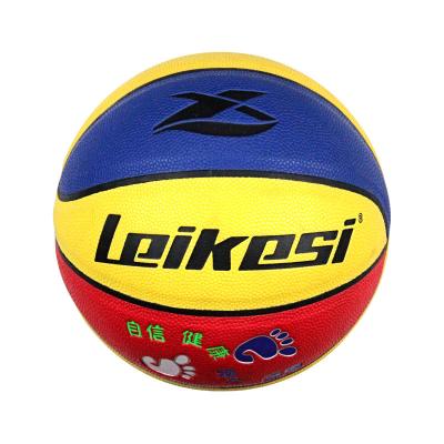 China Wholesale 4# Logo Color Tricolor Kids Basketball Ball PU Size 4 Street Customizable Leather Official Training Basketball for sale