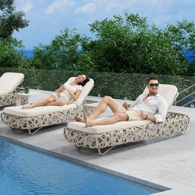 China Contemporary Modern Outdoor Project Swimming Pool Folding Garden Seam Sun Lounger Recliner Recliner Lounger for sale