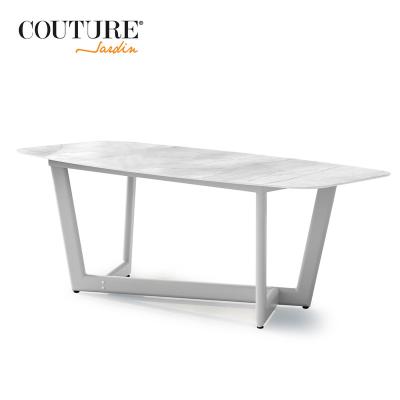 China Couture Modern Club Dining Event Table Durable Aluminum Powder Coating Furniture Outdoor Dining Table for sale