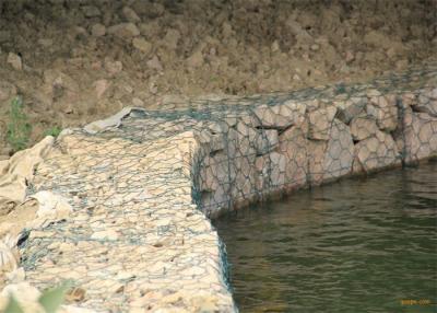 China Galvanized Rock Filled Gabion Cages , Gabion Stone Basket Wall Construction for sale