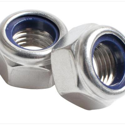 China Heavy Industry White / Blue Nylon Selflock Locknut Insert Handan Nut DIN985 DIN982 for sale