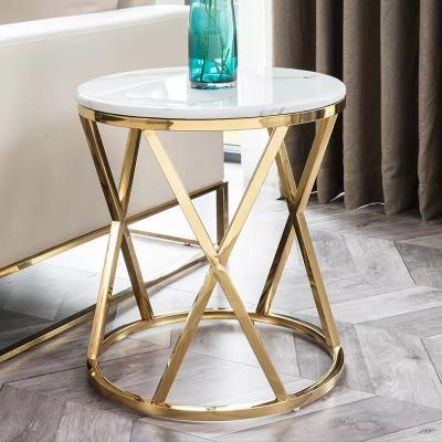 China modern coffee table for cafe living room furniture modern stainless steel marble furniture for sale