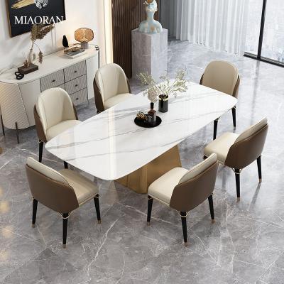 China Modern Modern Dining Table Set Luxury Household Dining Room Furniture Dining Table Metal Frames for sale