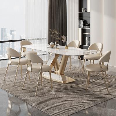 China Restaurant Modern High End Dining Table Dining Table Stainless Steel Luxury Dining Table for sale