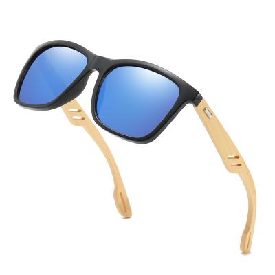 China 100% UV Protection Fashion Sunglasses Mirror Aviator Men Outdoor Sunshade Bamboo Lenses 400 Trend Square Women and Men Wooden Leg Sunglasses for sale