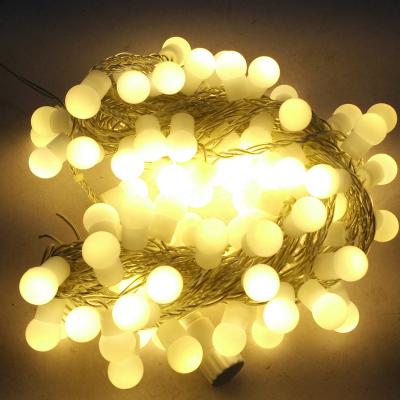 China String Type Decorative Led Fairy String Ball String Light Garland 17.5mm Overall Warm White For Christmas Party Holiday Wedding for sale