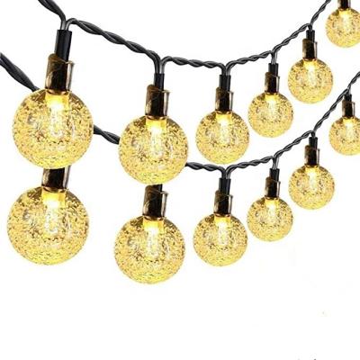 China String Type Waterproof Crystal Ball 75 LED Lights String Garland Chain for Bedroom Home Holiday Party Outdoor Indoor Decoration for sale