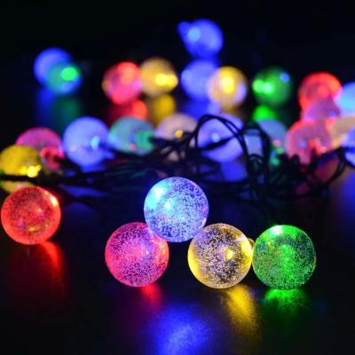 China String Type Waterproof IP44 44 LED Crystal Ball Lights String Garland Chain for Bedroom Home Holiday Party Outdoor Indoor Decoration for sale