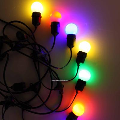 China Black Custom E27 E26 Outdoor Party Curtain Patio Hanging String Type Garden Led Light Weight String PVC Cable Connectable for sale