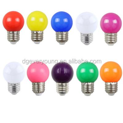 China String Type E27 G45 2W Colored LED Bulbs Scallop Party Lights For Indoor Outdoor for sale