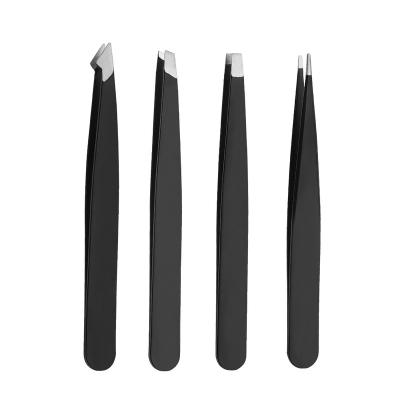 China Stainless+PU leather case four piece eyebrow leather bag wholesale low price high quality eyebrow trimmer kit for sale