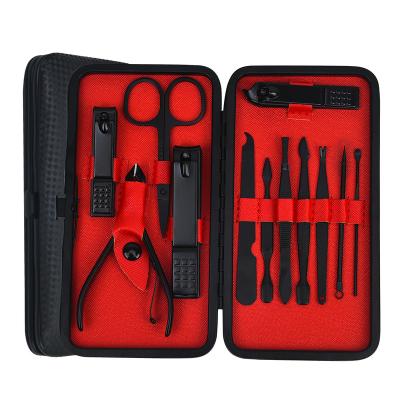 China Stainless + PU Leather Case 2021 new product with quality guarantee 12 pieces of nail clippers and files set for sale