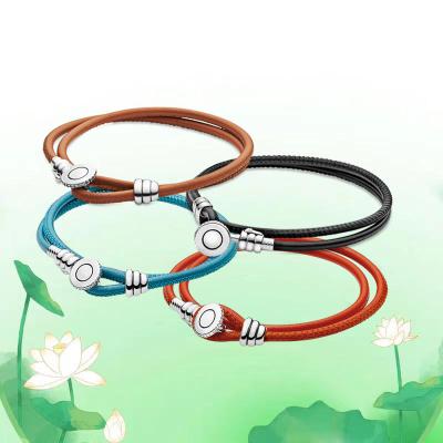 China Truth Jewelry 925 Sterling Silver Fine Bracelet Leather Classic Elegant Romantic Real Couples Bracelet for sale