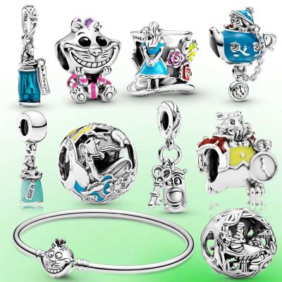 China 2023 TRENDY New Arrival For Princess Stitch Cheshire Cat Charm 925 Silver BOY Gift Women DIY Pandora Jewelry Bracelet Bella Bulk for sale