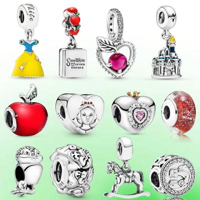 China Hot FASHIONABLE 100% 925 Sterling Silver Charm Snow White Dress Pendant Fitted Pan Bracelet Necklace Original Fine Jewelery for sale