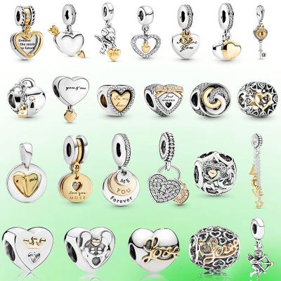 China TRENDY Silver Jewelry S925 Sterling Heart Charm Beads Love Cupid Love Beads DIY Charm Necklace for sale