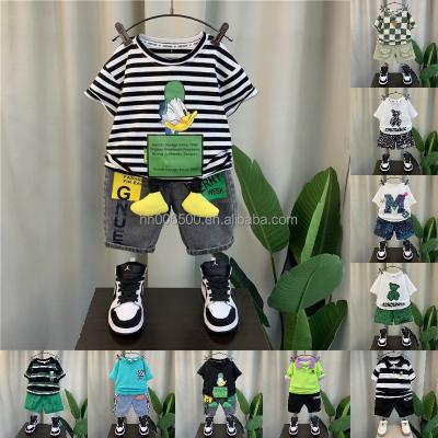 China Chinese style street wear children's clothing suit boy's short sleeve pants 2 pieces shirt+sports fashion children's sports for sale