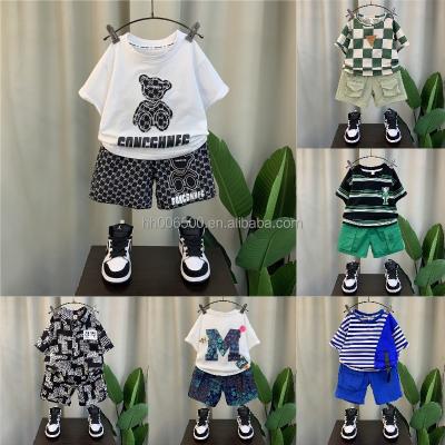 China 2023 New Chinese style children's cotton two-piece boy's short-sleeved T-shirt pants boy's clothing suit for sale