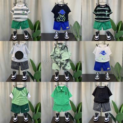 China 2023 Chinese style factory wholesale new leisure children's shorts pants boy cartoon Korean short-sleeved suit for sale