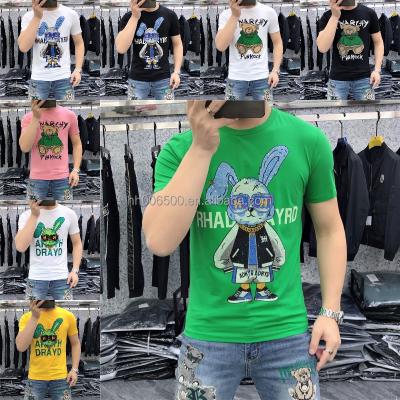 China Cheap Wholesale Men's Anti-wrinkle Custom Men's T-shirt Logo Printed Cotton drop shoulder plus size T-shirt boys for sale