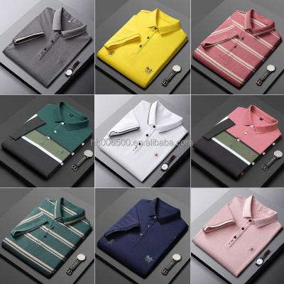 China 2023 New Summer Anti-Wrinkle Men's T-shirt Men's Slim Fit Short Sleeve T-shirt Polo Golf Shirt Factory Cheap wholesale for sale