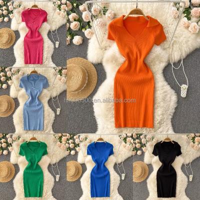 China 2023 New Custom Multi Color Women's Casual Elegant Slim Fit Dress Anti-Static Factory Sold for sale