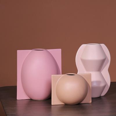 China Direct Selling Ceramic Ware Vases Manufacturer Ornaments Modern Simple Vases Household Gifts Table Decoration Creative Vase for sale