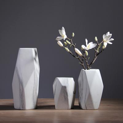 China Ceramic Craft Modern Irregular Gray Marble Design Household Vase Household Flower Porcelain Vases Ceramic Supply Vases For Home Decor for sale