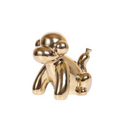 China China Gold Ceramic Abstract Monkey Figurines Craft Home Decor Animal Sculptures and Statues Artware Handmade Gift Decorations for sale