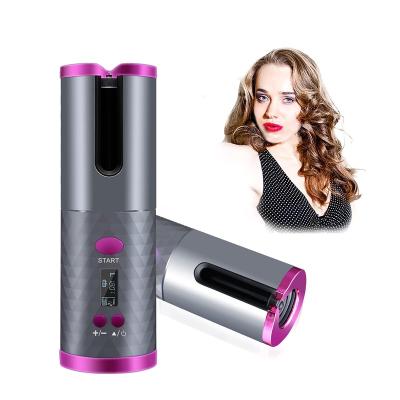 China Professional Car USB Rechargeable Hair Roller Curler Cordless Curling Irons Portable Ceramic Cordless Automatic Hair Curler for sale