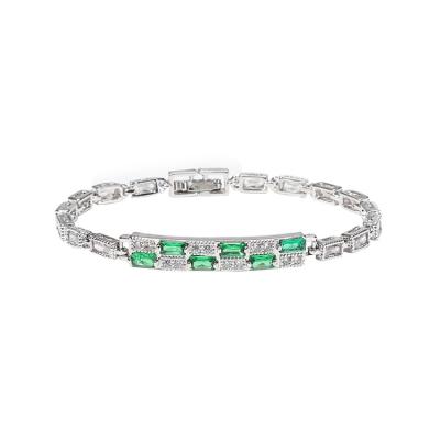 China Custom Made Jade Green Zircon Ladies Bracelets Bangle Fashion Trendy Jewelry Wholesale for sale