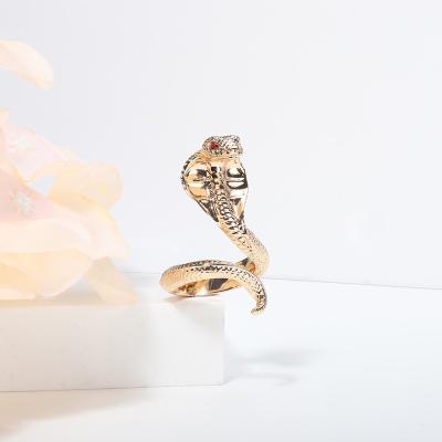 China 2022 TRENDY Hot Selling Customize Snake Rose Open Finger Ring Punk Color Geometry Women Jewelry for sale