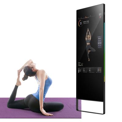 China Luminous Exercise Workout HD Touch Screen Advertising LCD Display Kiosk Smart Magic Mirrors Virtual Fit Mirror for sale