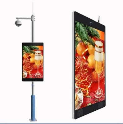 China Street Light P6 Outdoor Digital Signage Advertising VCR Street Light Poster Screen LED Display On Pole for sale