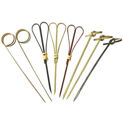 China Easily Cleaned Bamboo Knotted Skewer Sticks Selections Of Various Sizes Disposable Cocktail for sale