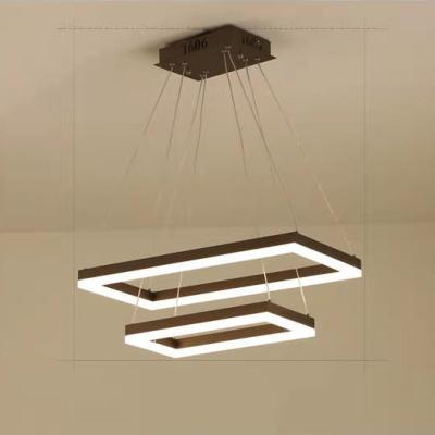 China 2022 New Modern Customizable Geometric Square Stainless Steel Rectangle Chandelier For High Ceiling for sale